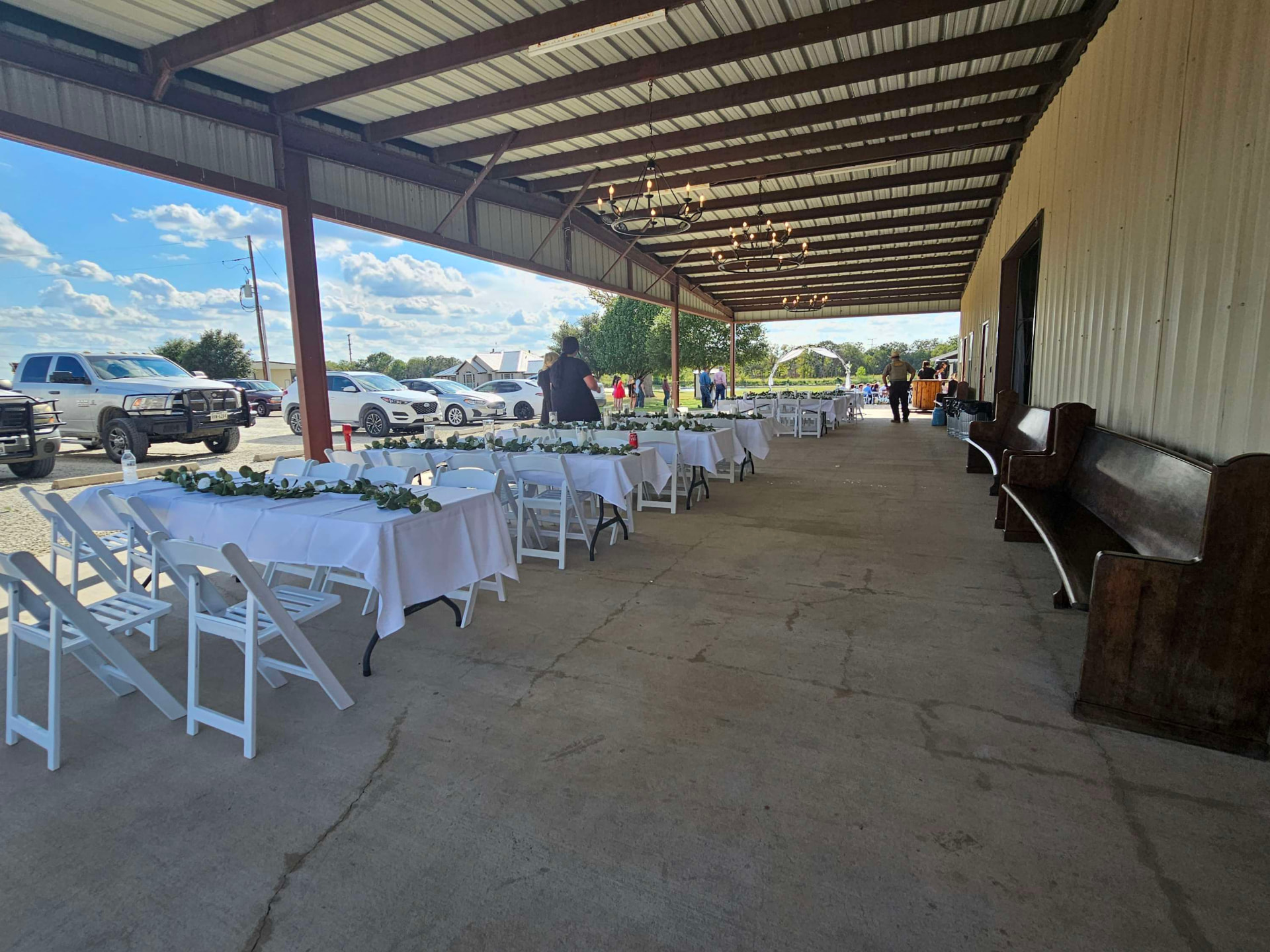 Group meeting space in the pavilion at Reverie at Diamond D