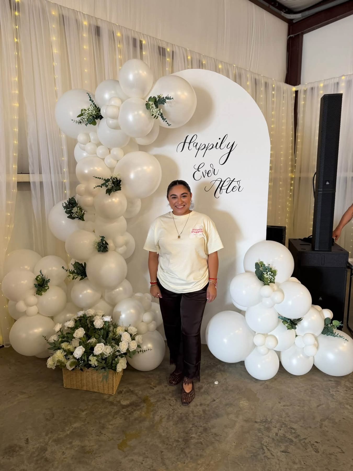 The Pretty Poppin' balloon arch at the Reverie at Diamond D Open House, October 2026