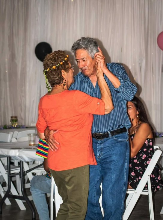 Guests slow dancing on the reception floor at Bryanna's Sweet 16 at Reverie at Diamond D