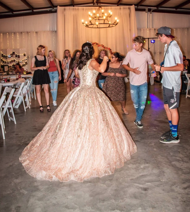 Quinceañera celebration on the dance floor at Reverie at Diamond D