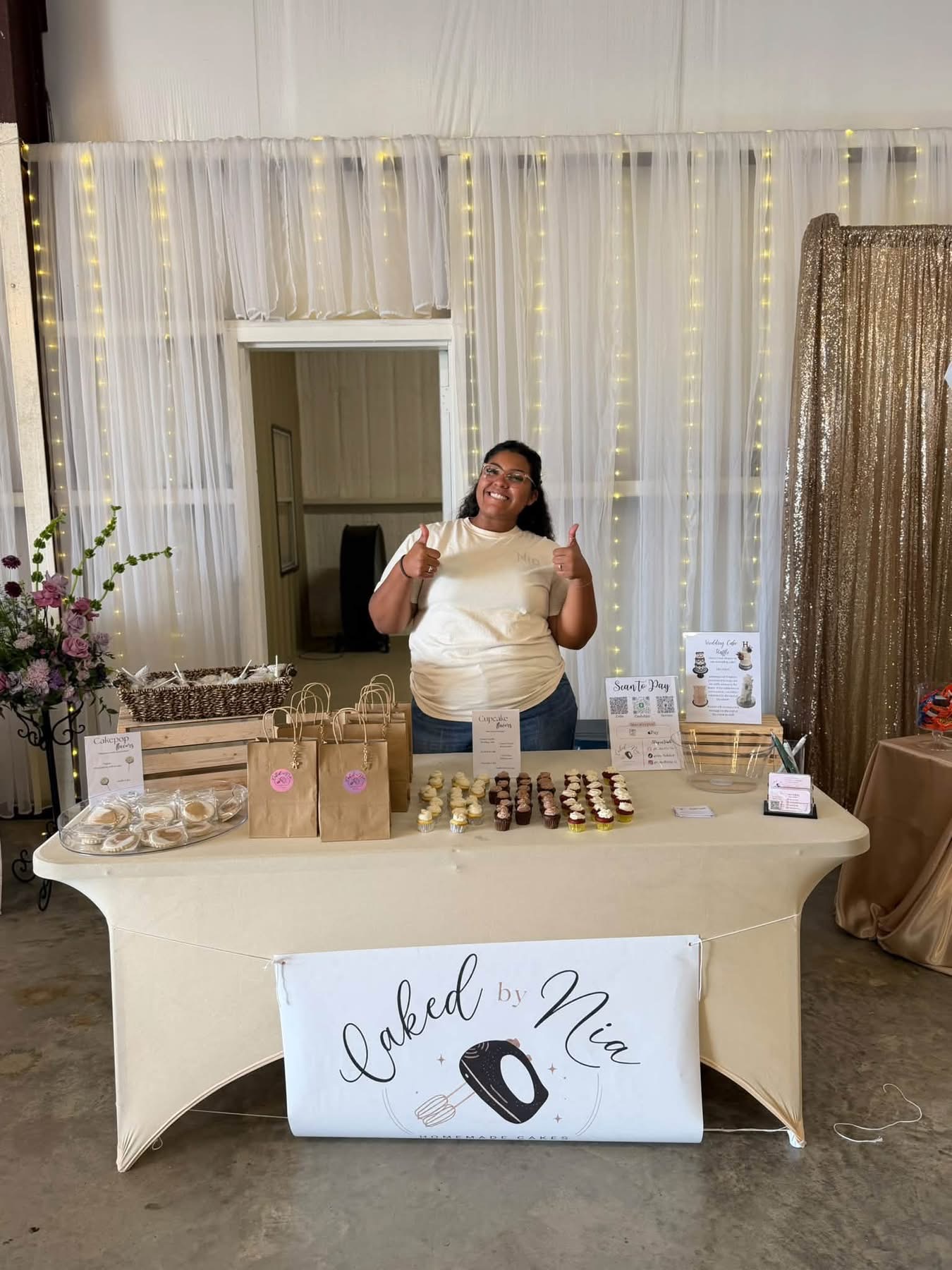 The Baked by Nia dessert booth at the Reverie at Diamond D Open House, October 2026