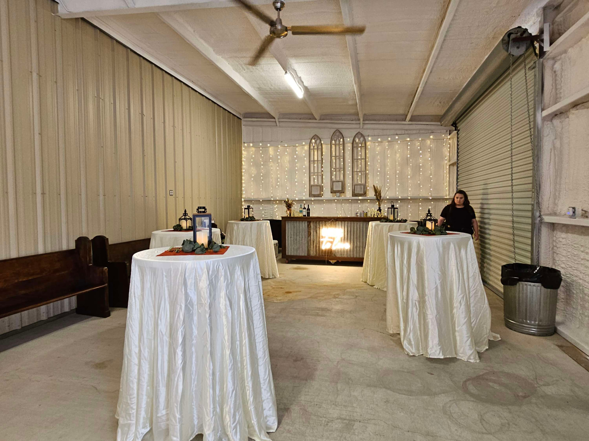 Private celebration set up in the barn at Reverie at Diamond D